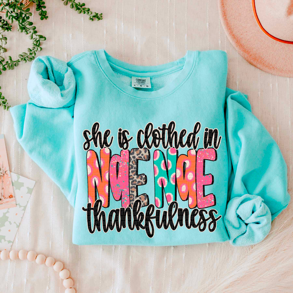 She is clothed in thankfulness nae nae 52275 DTF transfer