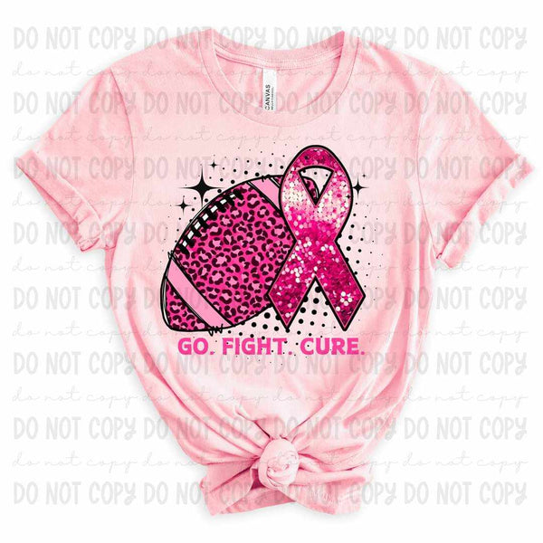 Go fight cure pink football and ribbon (REVEL) 44203 DTF transfer