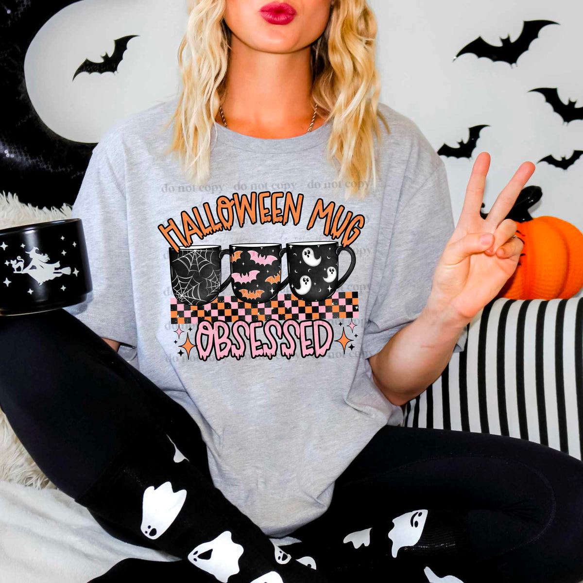 Halloween obsessed mugs (CSC) 50258 DTF transfer