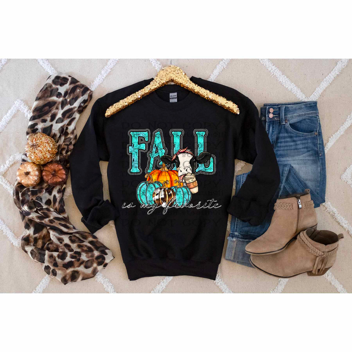 Fall is my favorite turquoise font 52296 DTF transfer