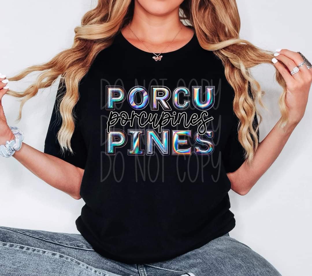 Porcupines holographic 44102 DTF TRANSFER