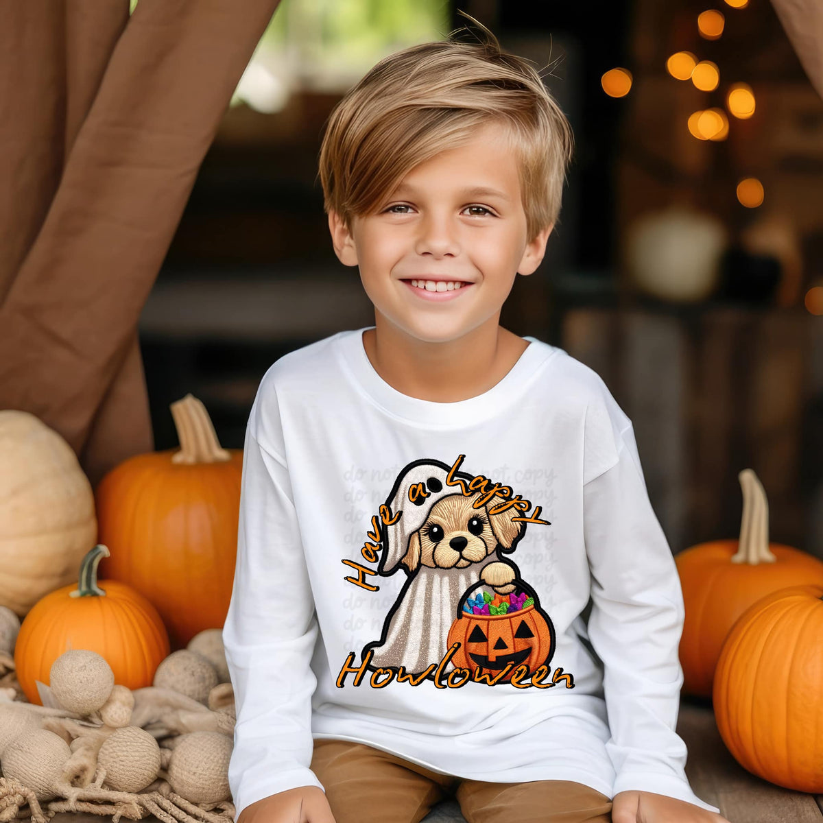 Have a happy howloween puppy DTF transfer