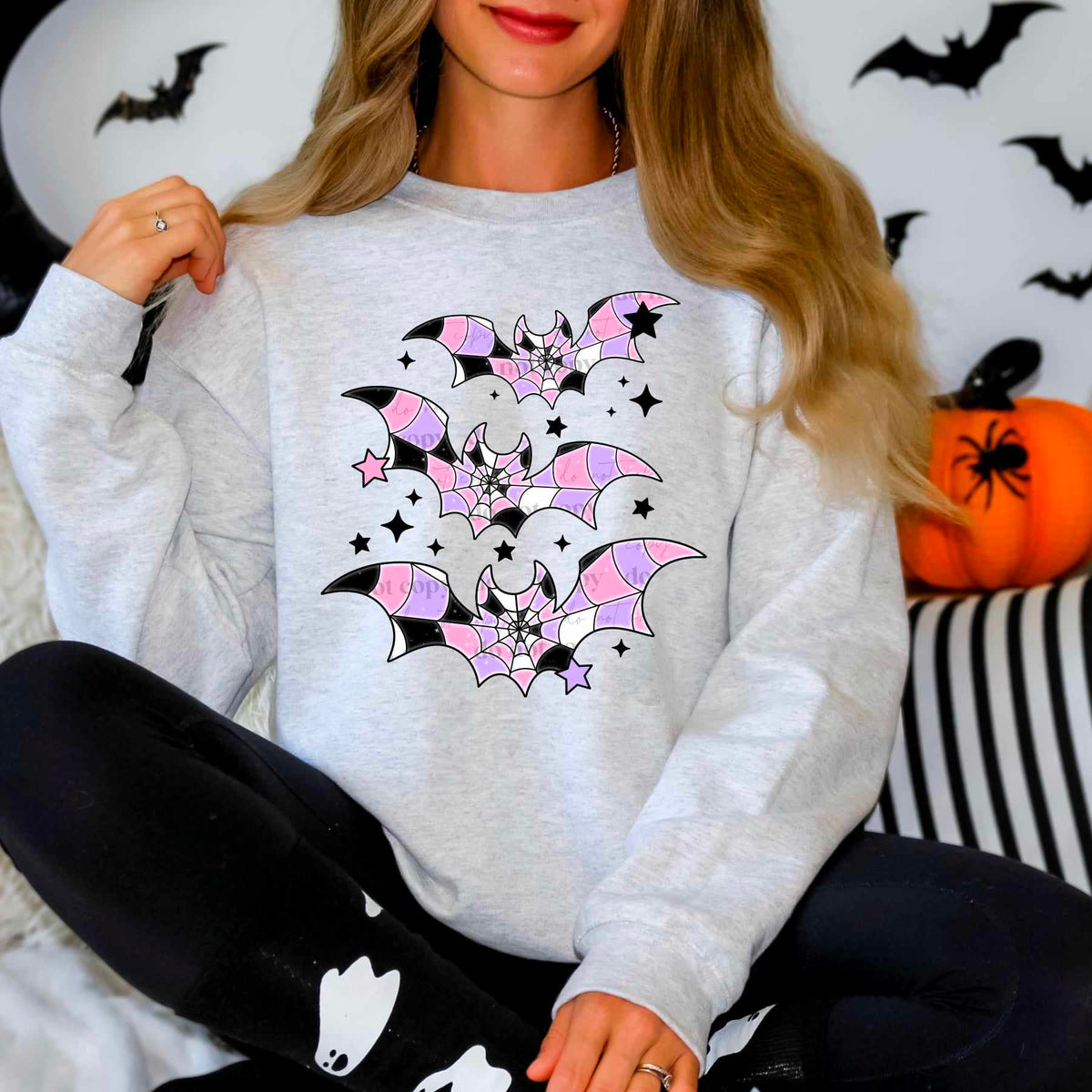 Pink purple and black bats (CSC) 50125 DTF transfer