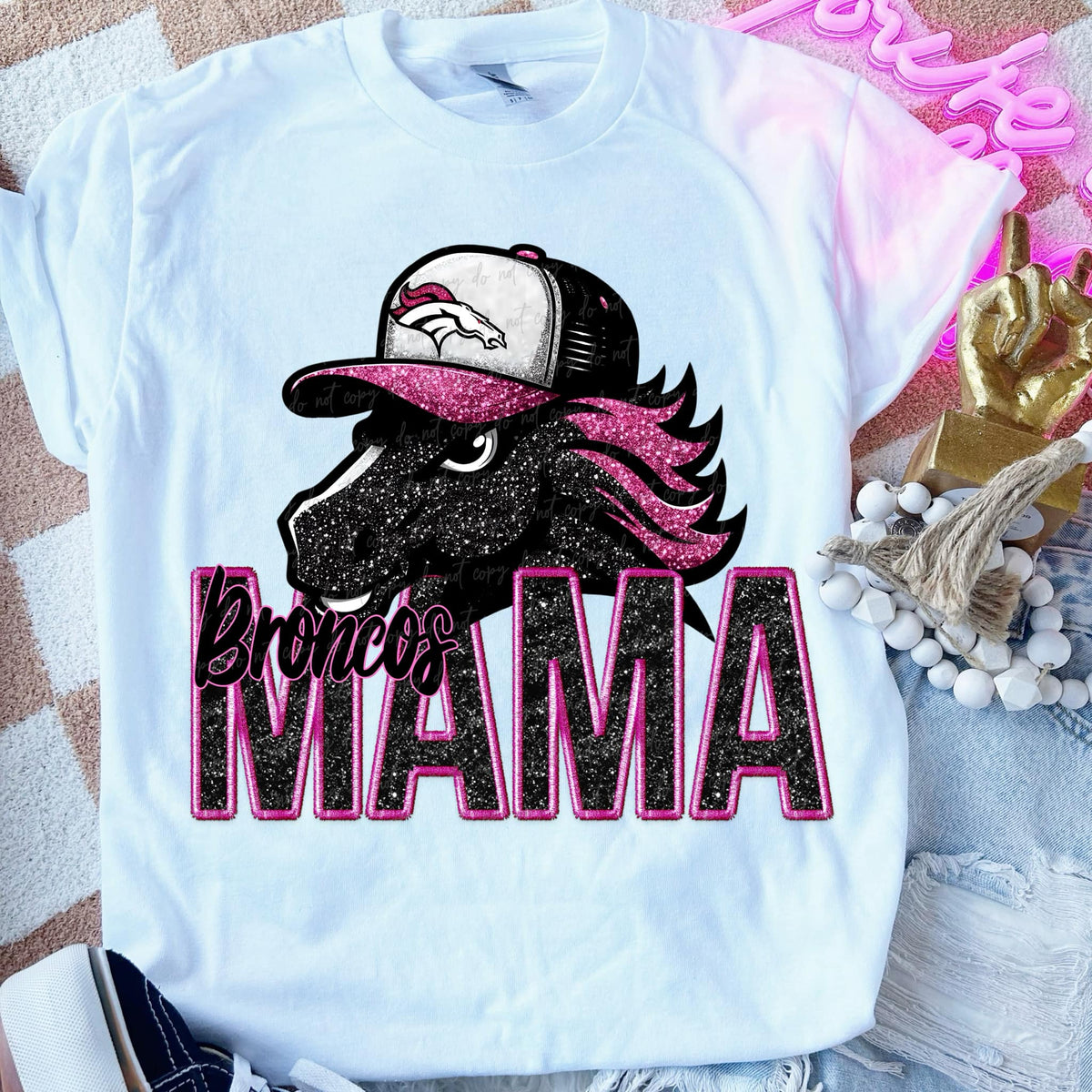Broncos mama PINK DTF transfers