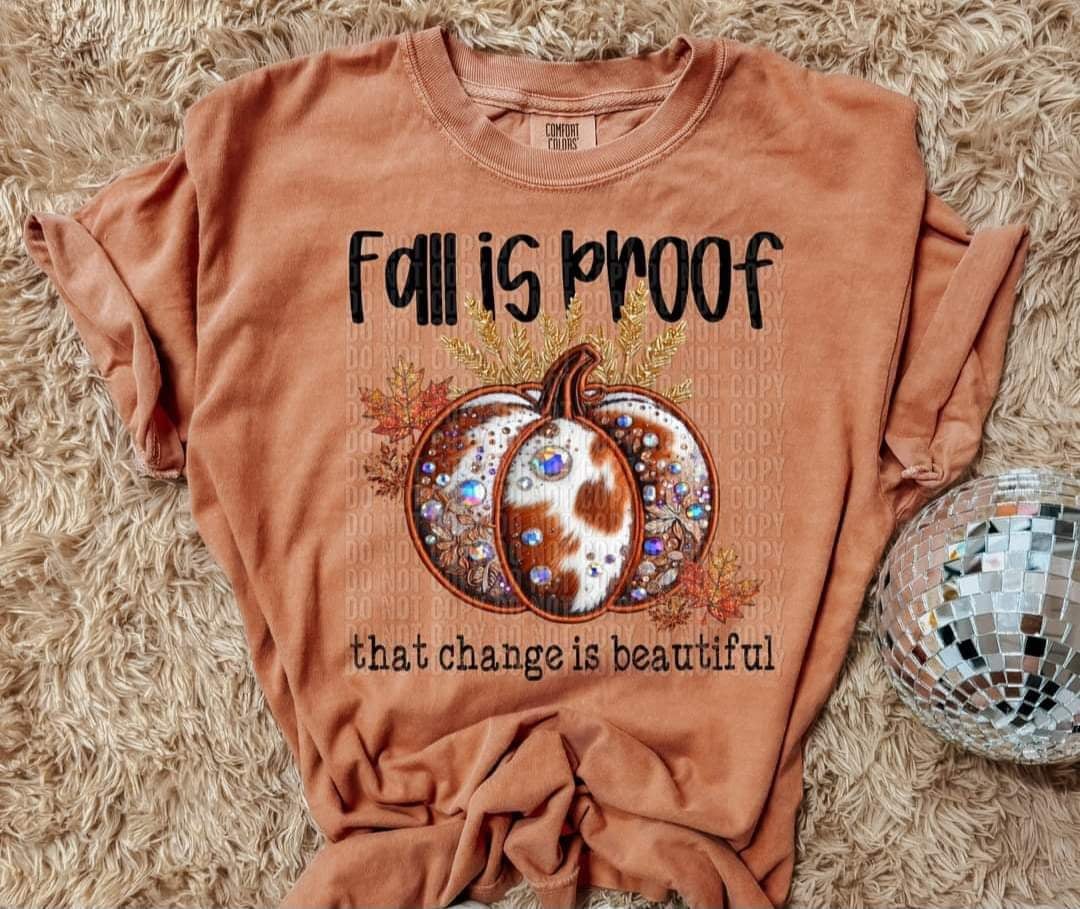 Fall is proof that change is beautiful brown cow pumpkin (CRAFTI) 52112 DTF transfer