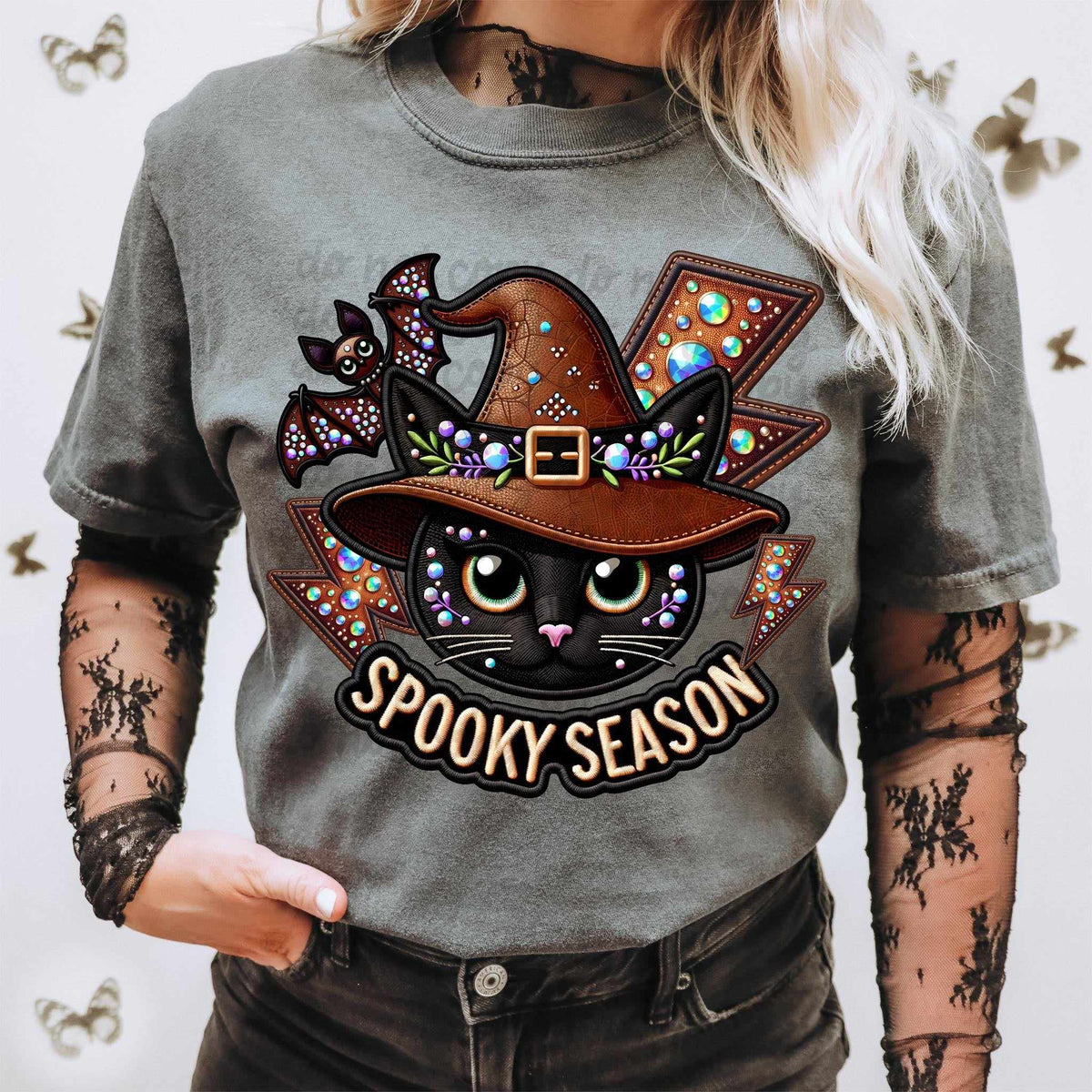 Spooky season cat exclusive 43758 DTF transfer