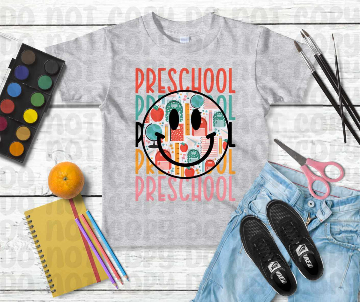 Preschool stacked smiley (canvista) 43710 DTF transfer