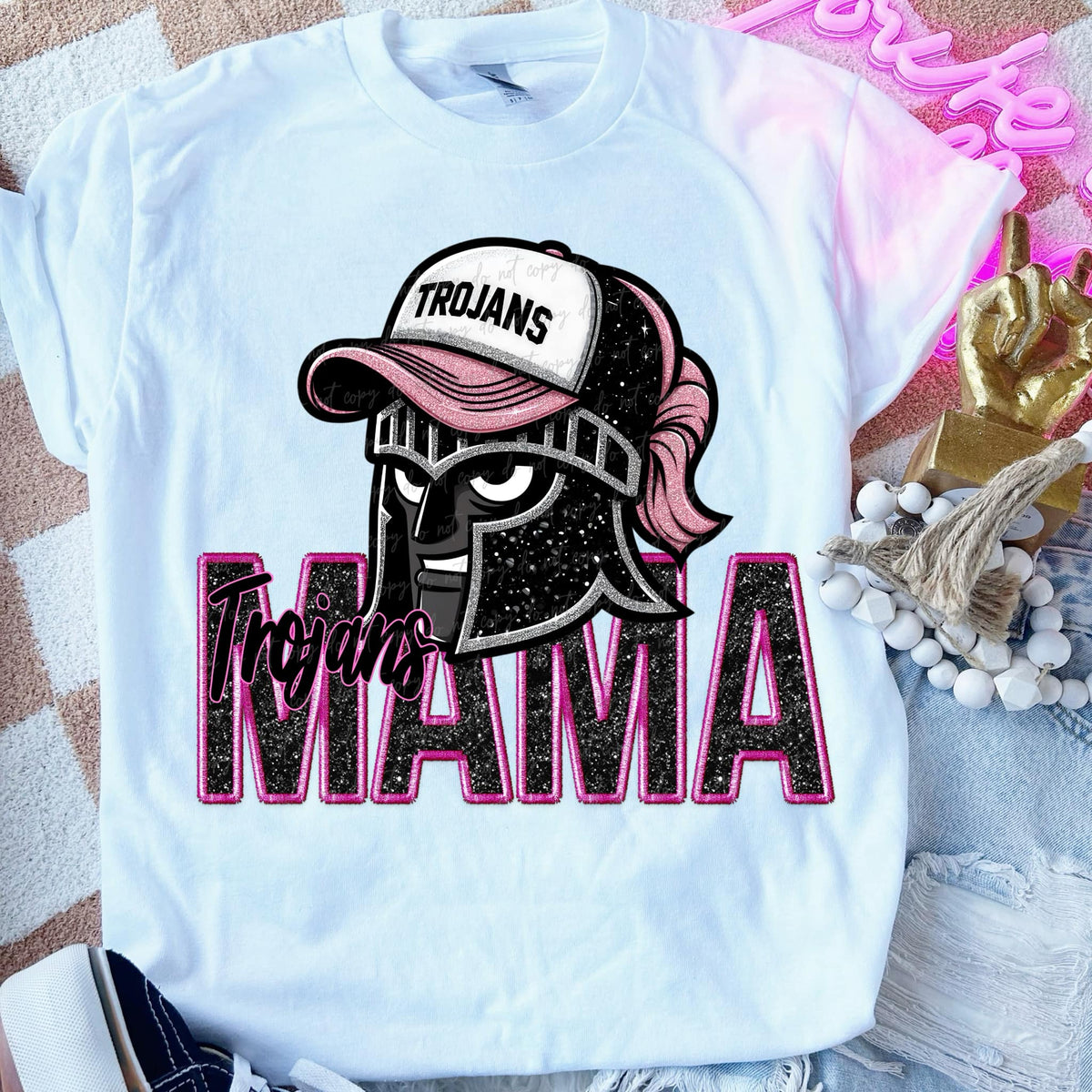 Trojans mama PINK DTF transfers