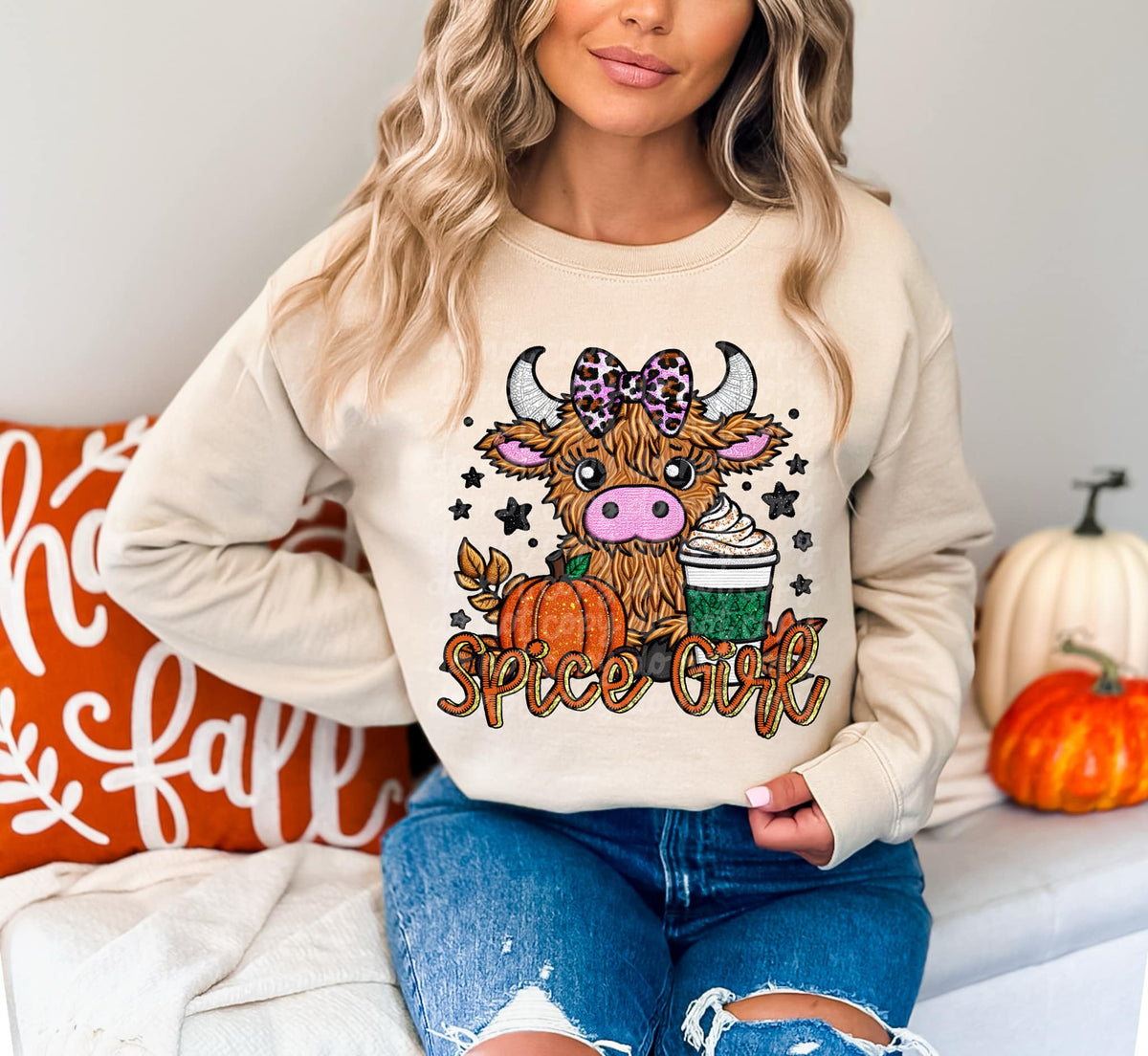 Spice girl cow exclusive DTF transfer