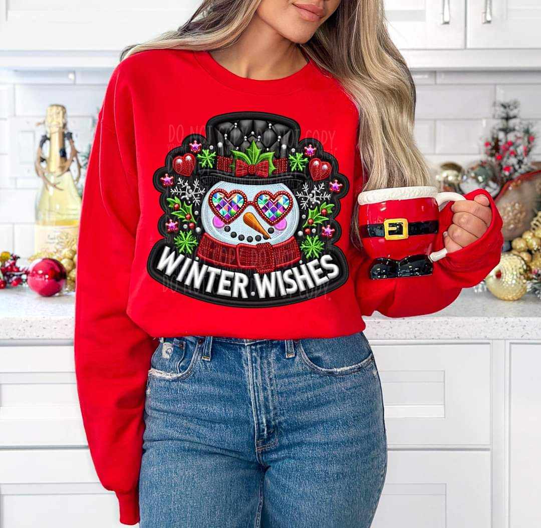 Winter wishes snowman (C's) 44000 DTF transfer