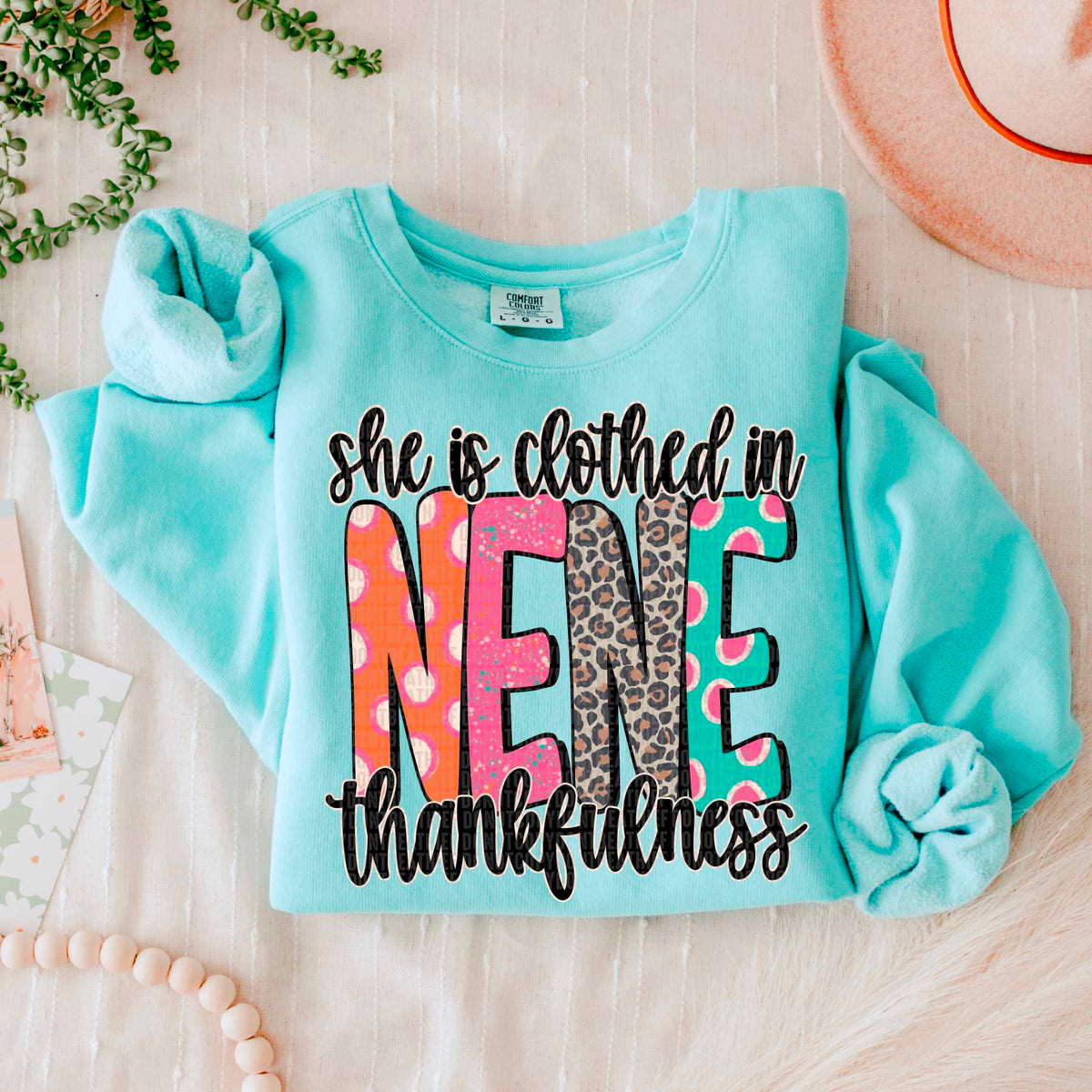 She is clothed in thankfulness nene 52277 DTF transfer