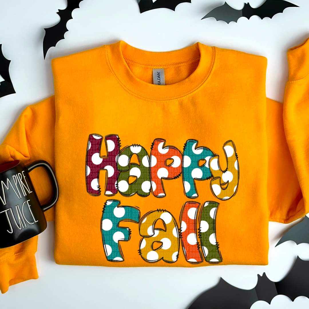 Happy fall polka dot 44222 DTF transfer