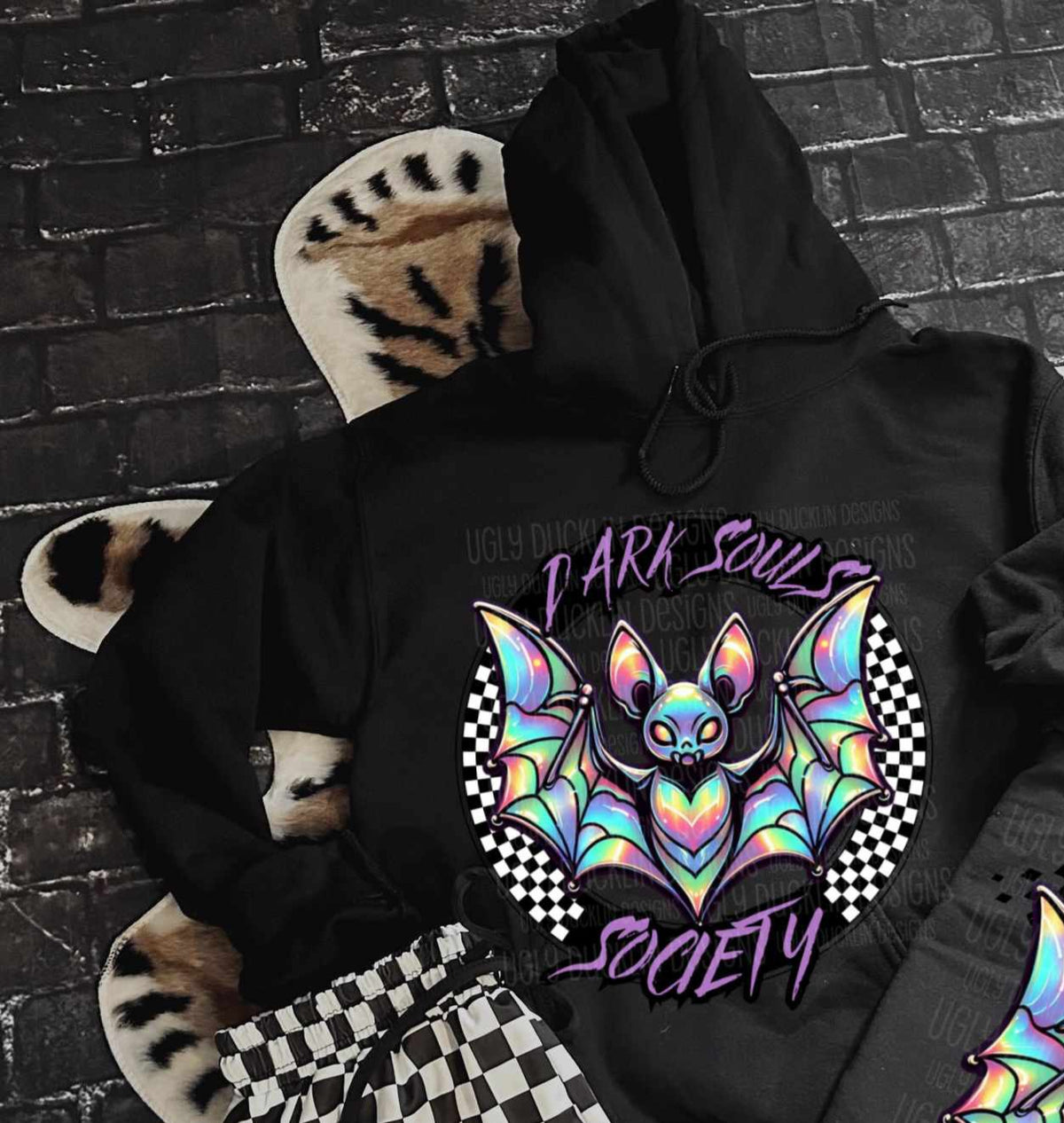 Dark souls society holographic bat (UD) 39906 DTF transfer