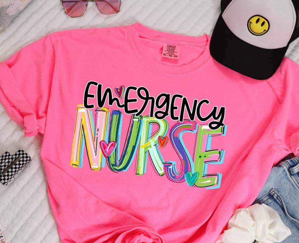 Emergency nurse cherry words (S&G) 41262 DTF TRANSFER