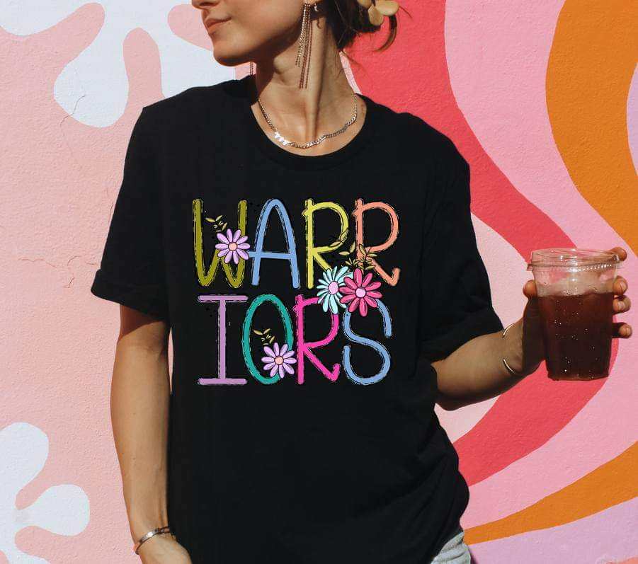 Warriors colorful with flowers 41705 DTF transfer