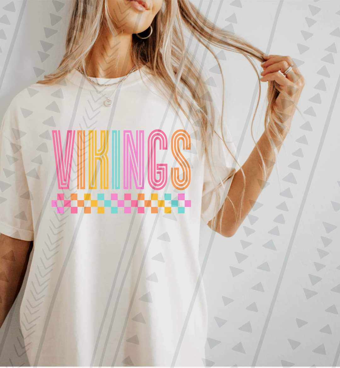 Vikings colorful retro 41671 DTF transfer