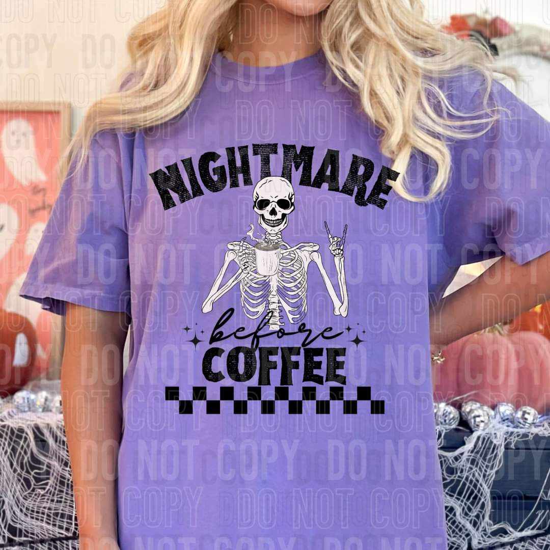 Nightmare before coffee skellie (SBB) 43283 DTF transfer