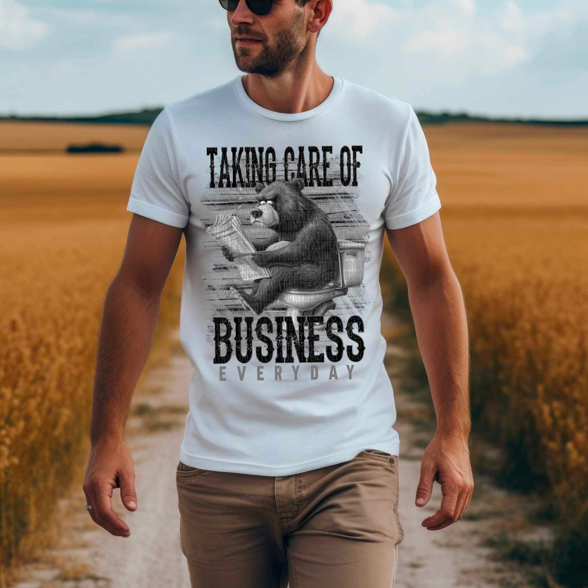 Taking care of business everyday bear no color 41575 DTF transfer