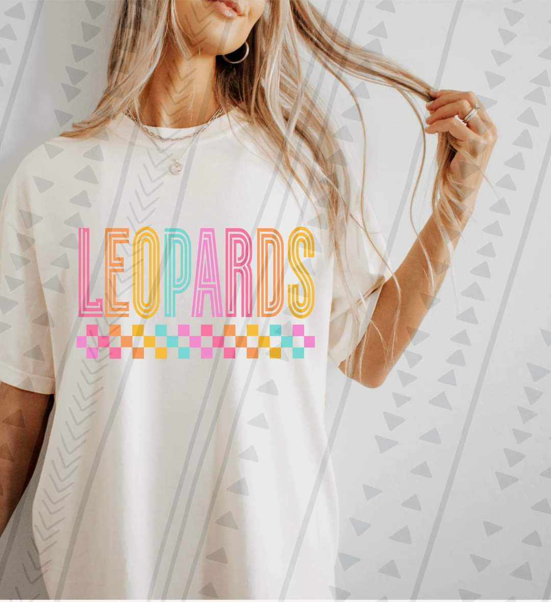 Leopards colorful retro 41683 DTF transfer