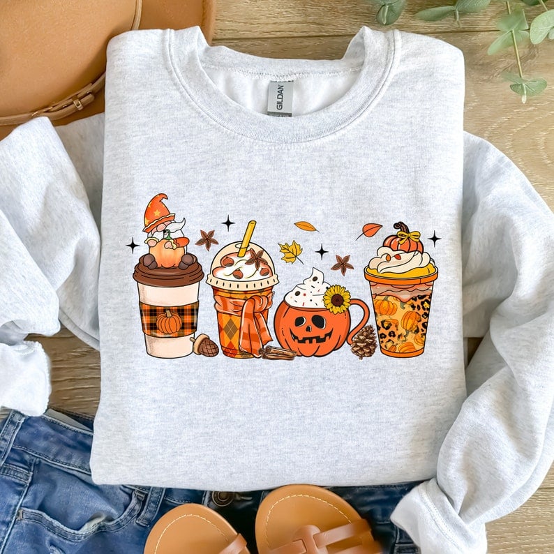 Fall lattes with gnome 41954 DTF transfer