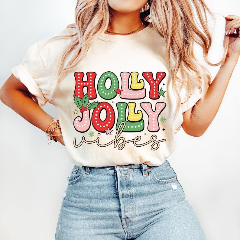 Holly jolly vibes 41929 DTF transfer