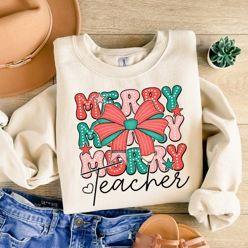 Merry teacher stacked 43020 DTF transfers