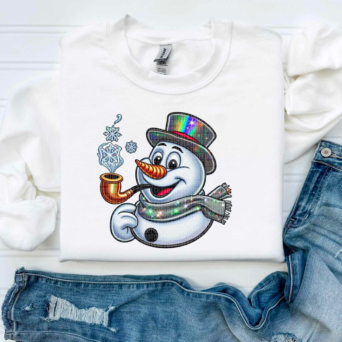 Snowman with pipe 43023 DTF transfers