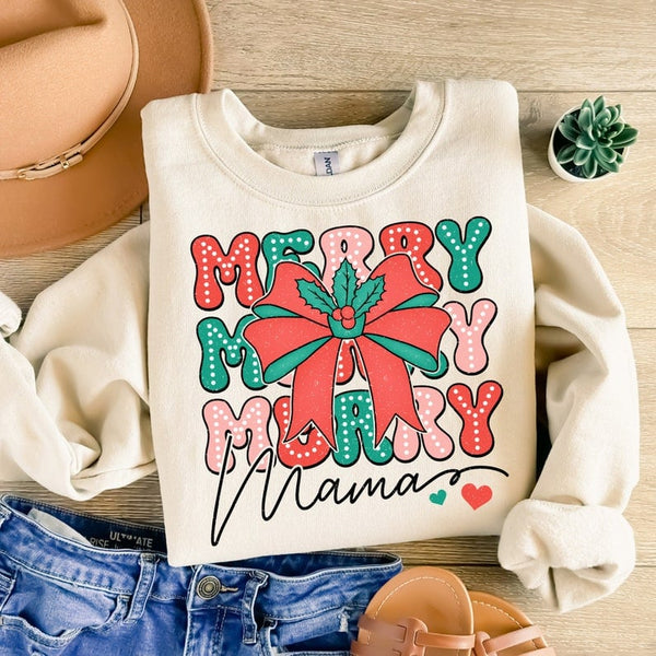 Merry mama stacked with bow 41935 DTF transfer