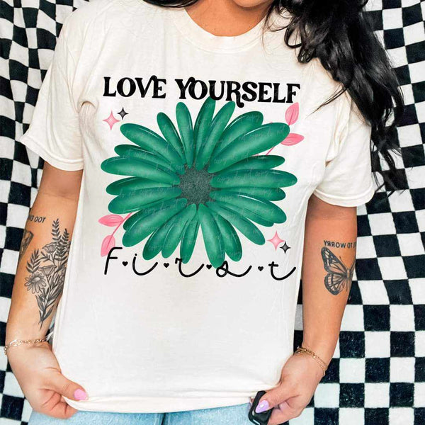 Love yourself first blue flower (VIRGO) 41744 DTF transfer