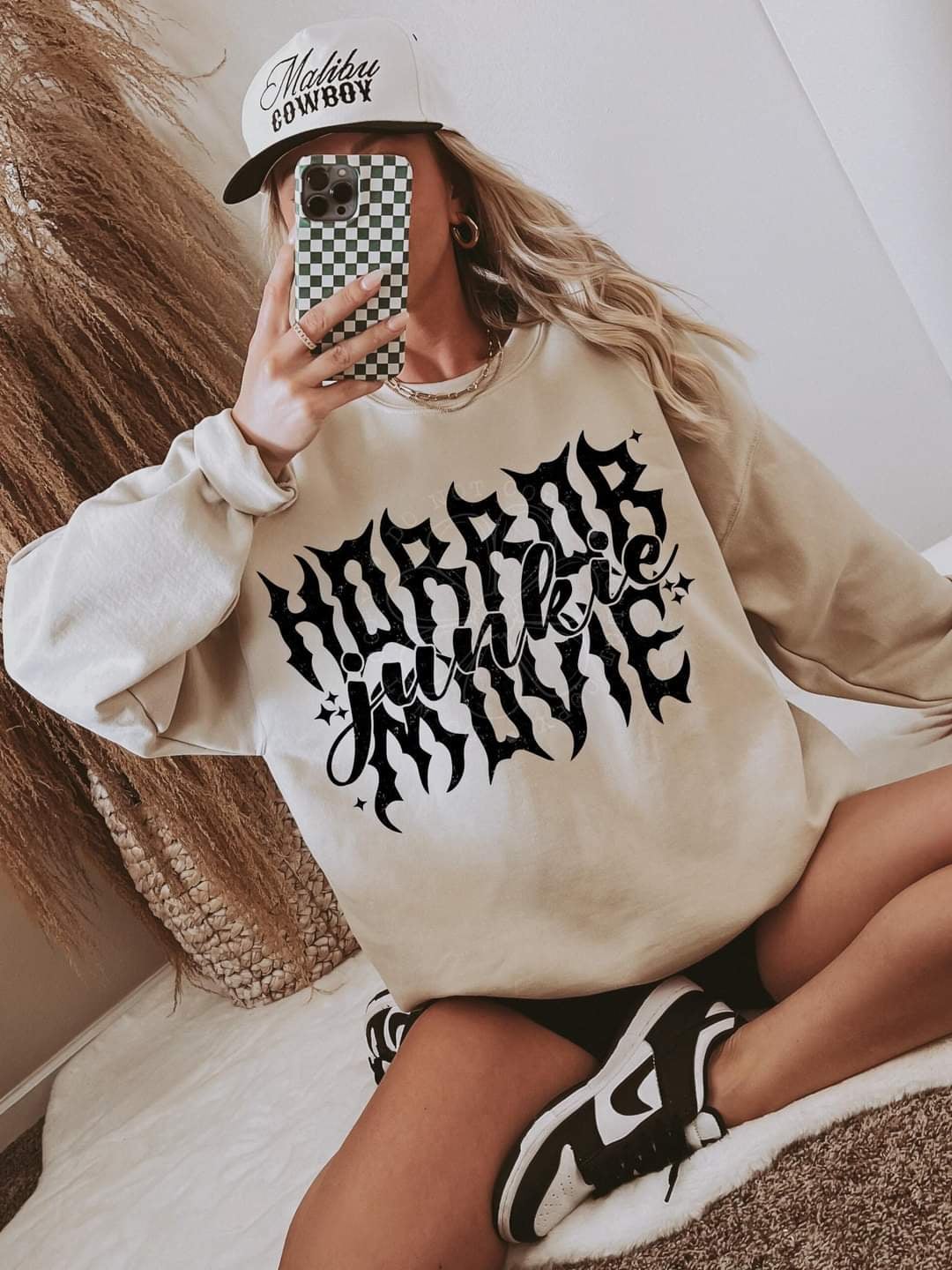 Horror movie junkie black font (LYTTLE) 43232 DTF transfers