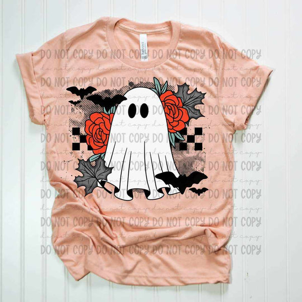 Ghost with roses and bats 41741 DTF transfer