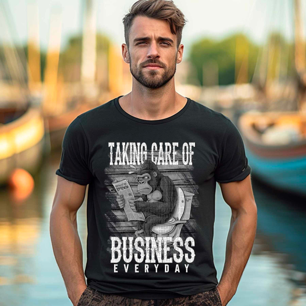 Taking care of business everyday gorilla no color 41574 DTF transfer