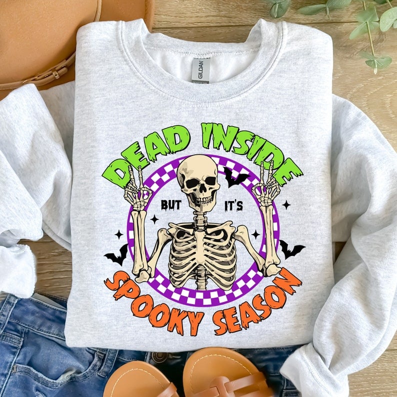 Dead inside but it's spooky season circle 41956 DTF transfer