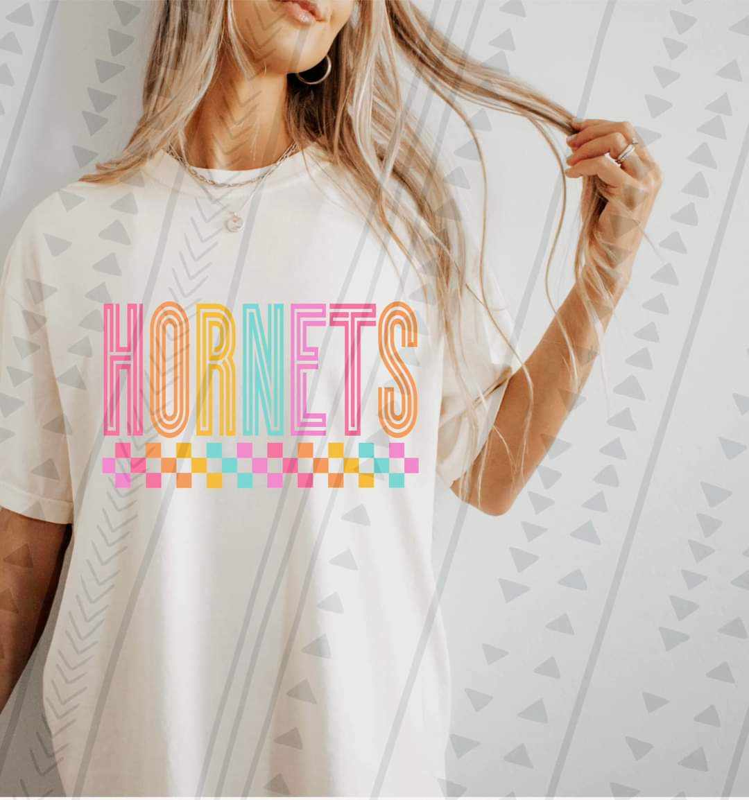 Hornets colorful retro 41659 DTF transfer