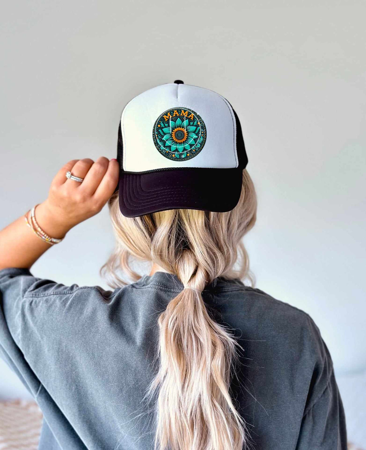 Mama teal sunflower 43204 DTF transfer