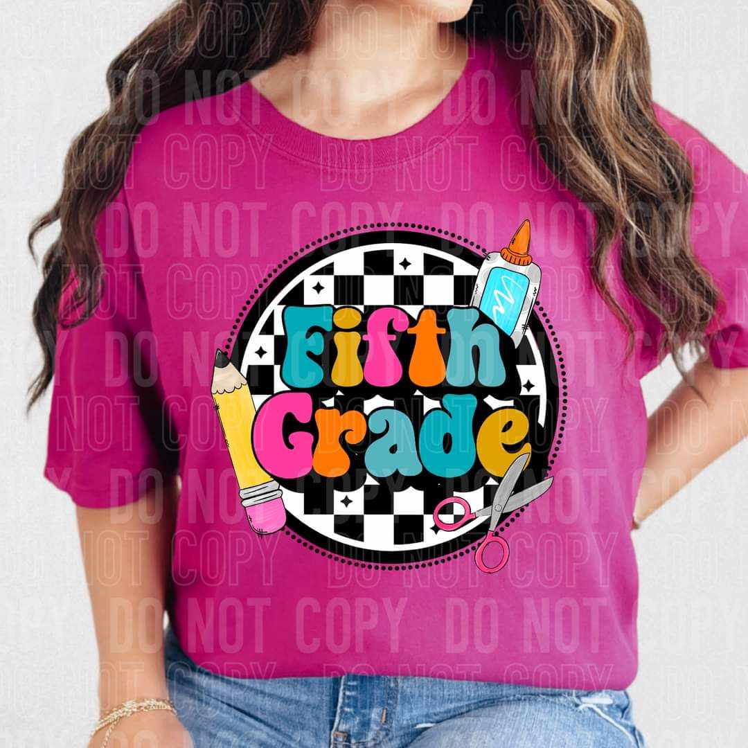 Fifth grade checkered circle (SBB) 43295 DTF transfer