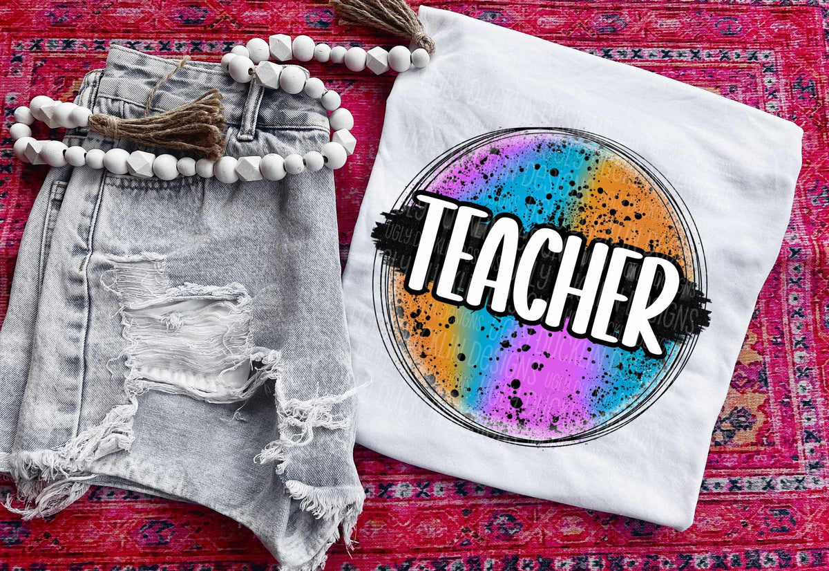 Teacher painted circle (UD) 39915 DTF transfer