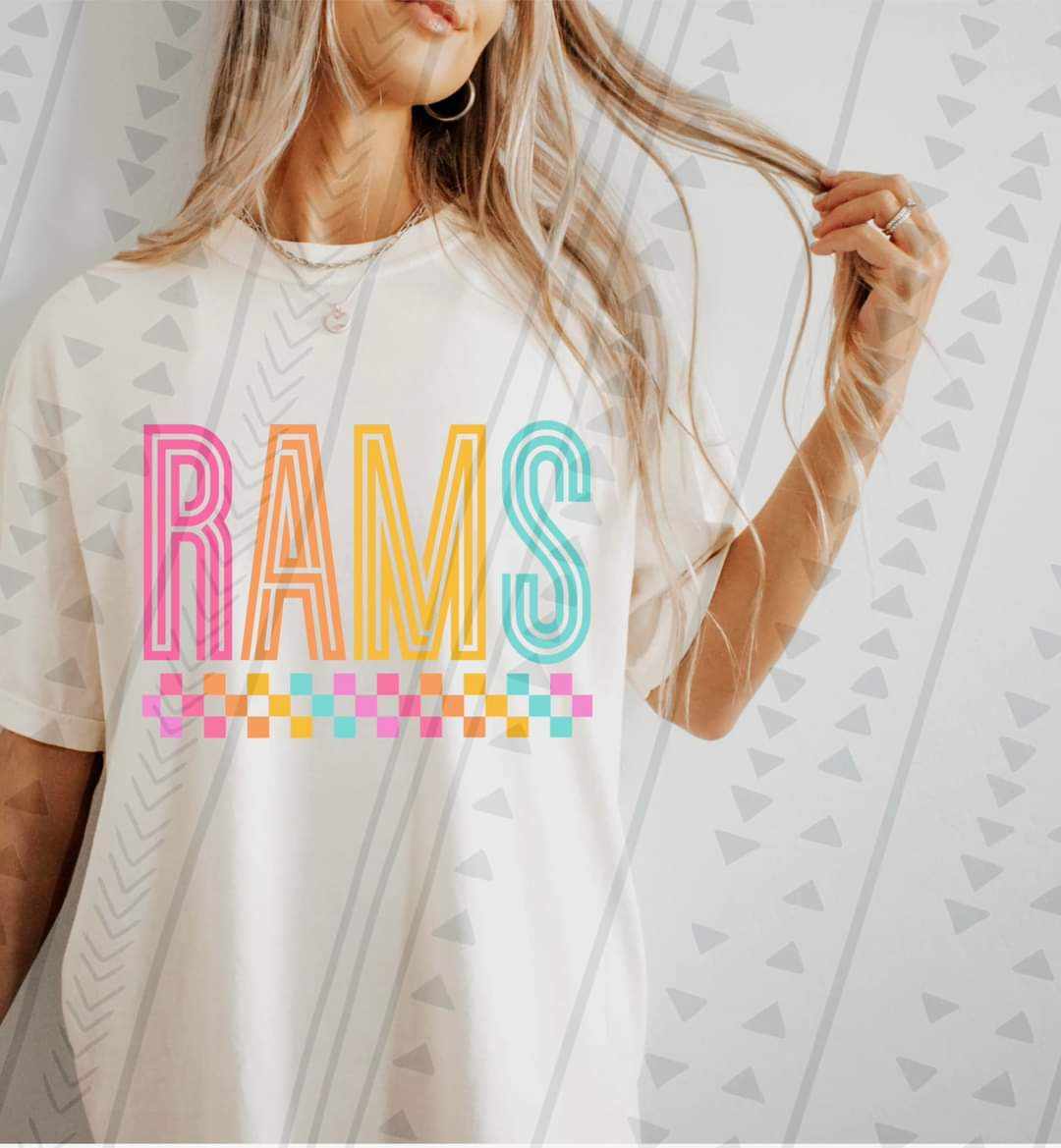 Rams colorful retro 41667 DTF transfer