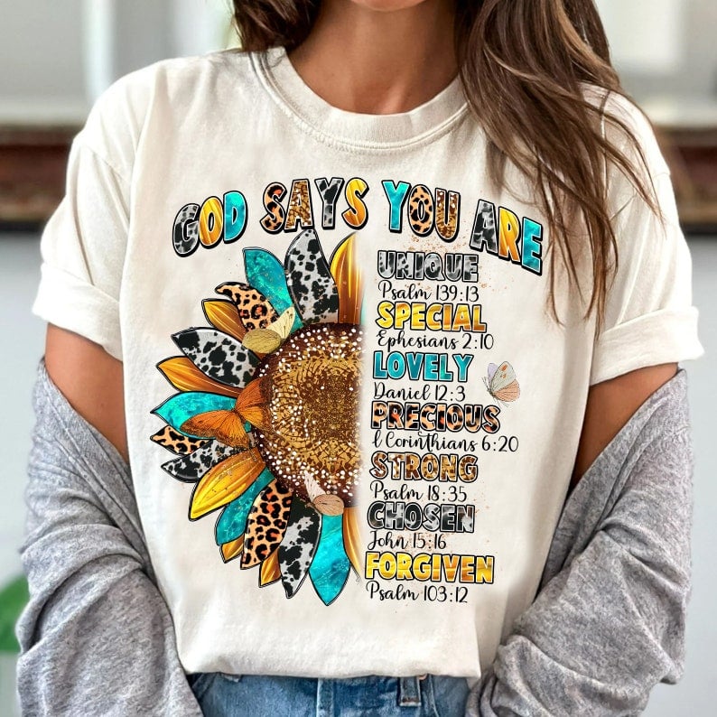 God says you are western sunflower 41924 DTF transfer