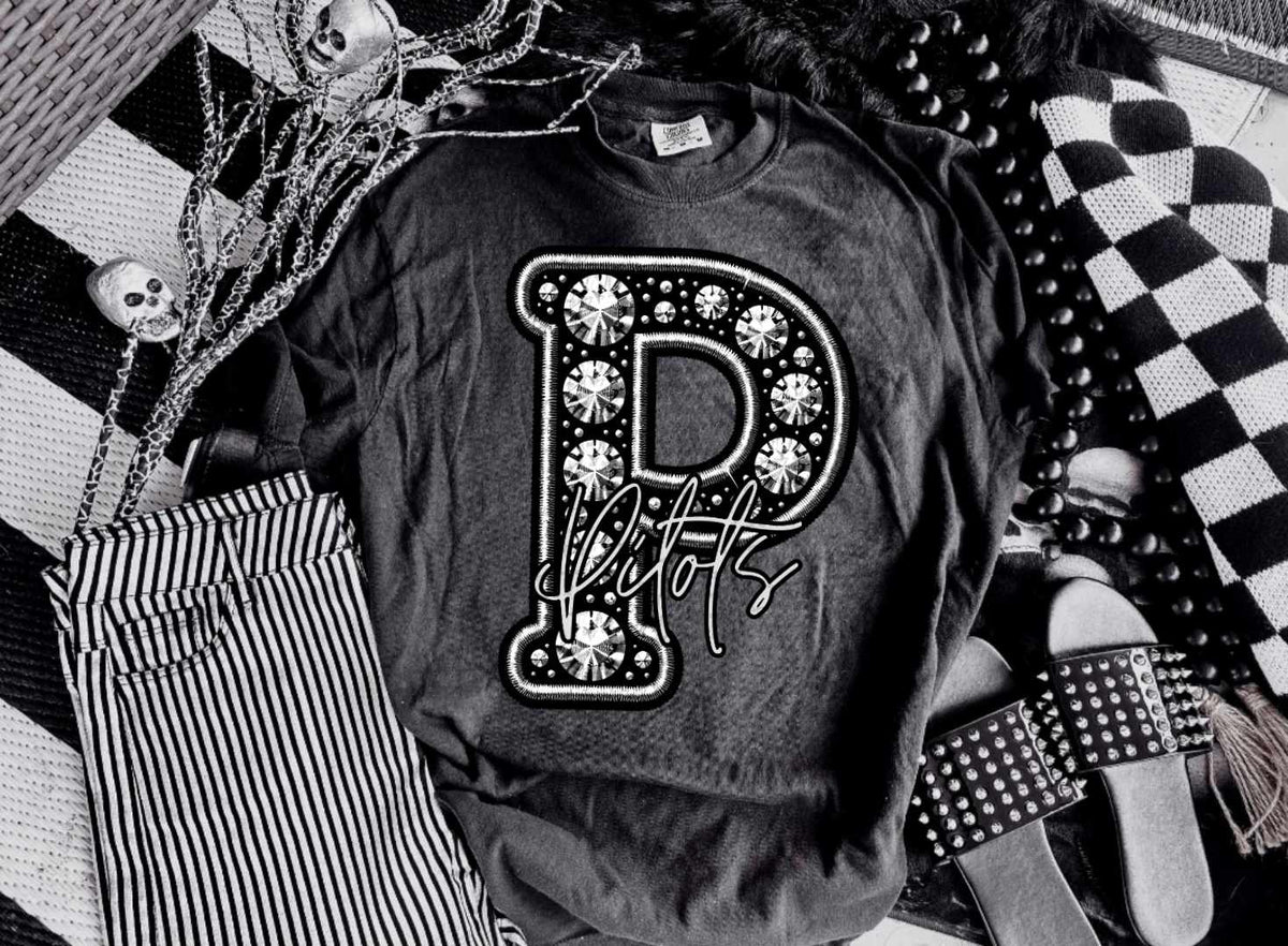 P pilots rhinestone (CITY) 41394 DTF TRANSFER