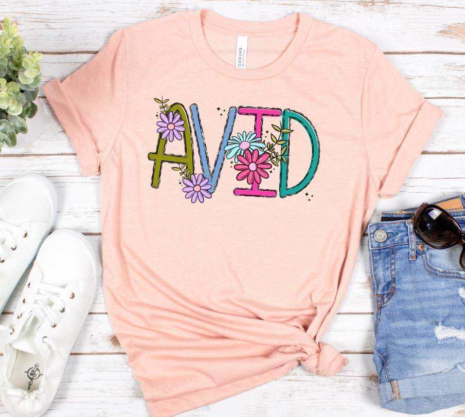 Avid colorful with flowers (S&G) 41224 DTF TRANSFER