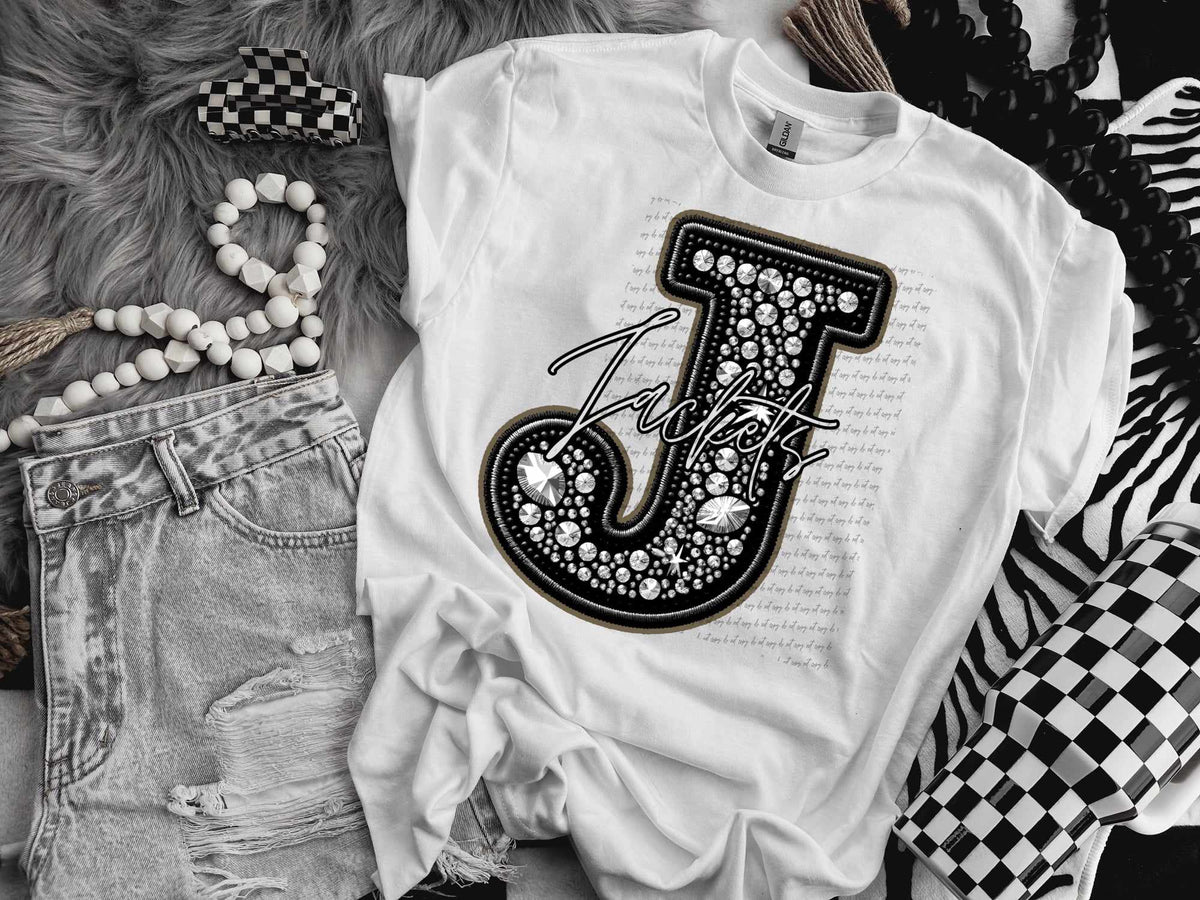 J jackets rhinestone (CITY) 41432 DTF TRANSFER