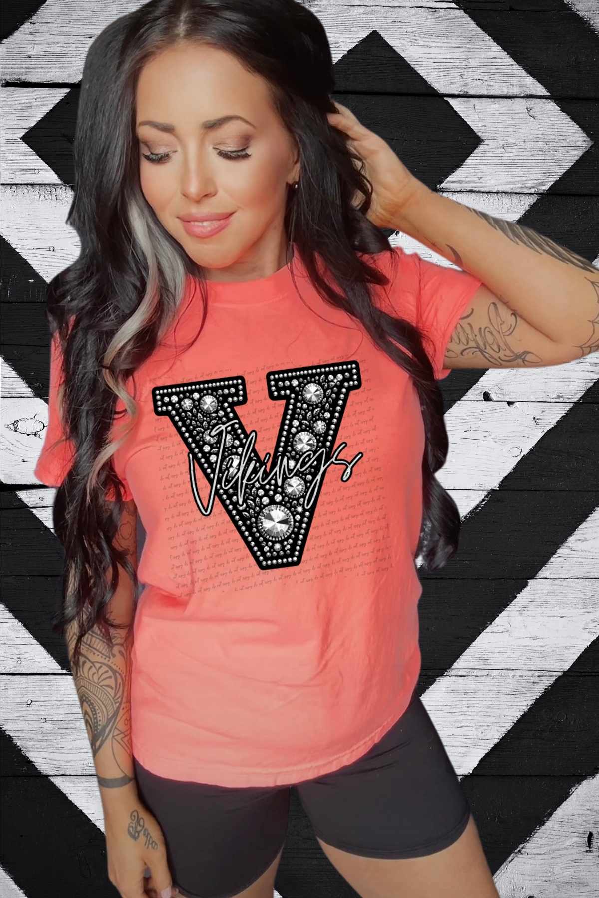 V vikings rhinestone (CITY) 41403 DTF TRANSFER