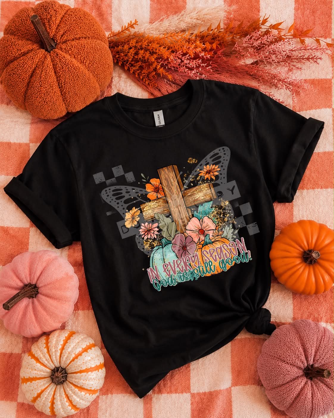 In every season God is till good floral cross (PH) DTF Transfer