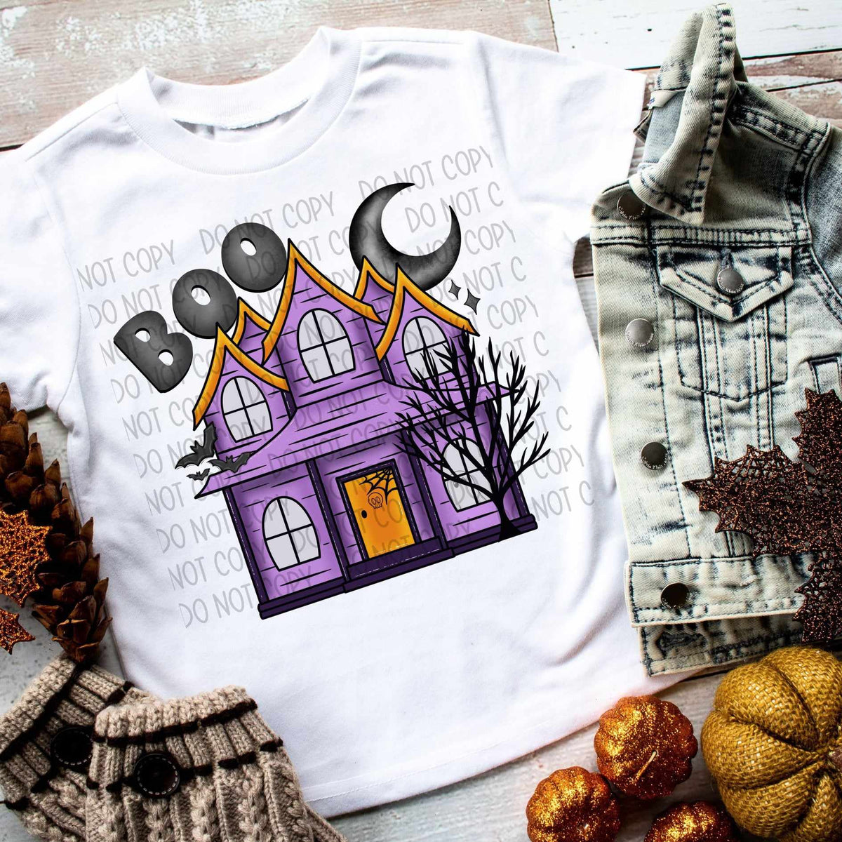 Boo purple house (SW)  39979 DTF transfer