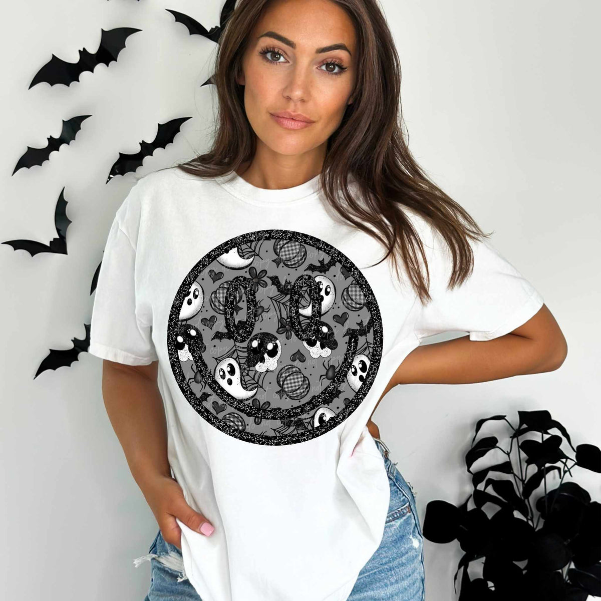 Ghost filled happy face  (VIRGO) 39956 DTF Transfer