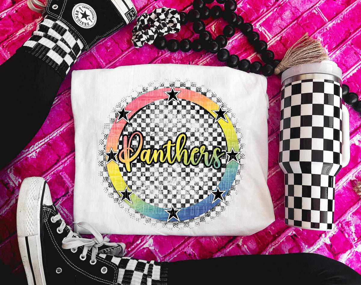 Panthers circle black outline (CCDD) 43129 DTF transfer