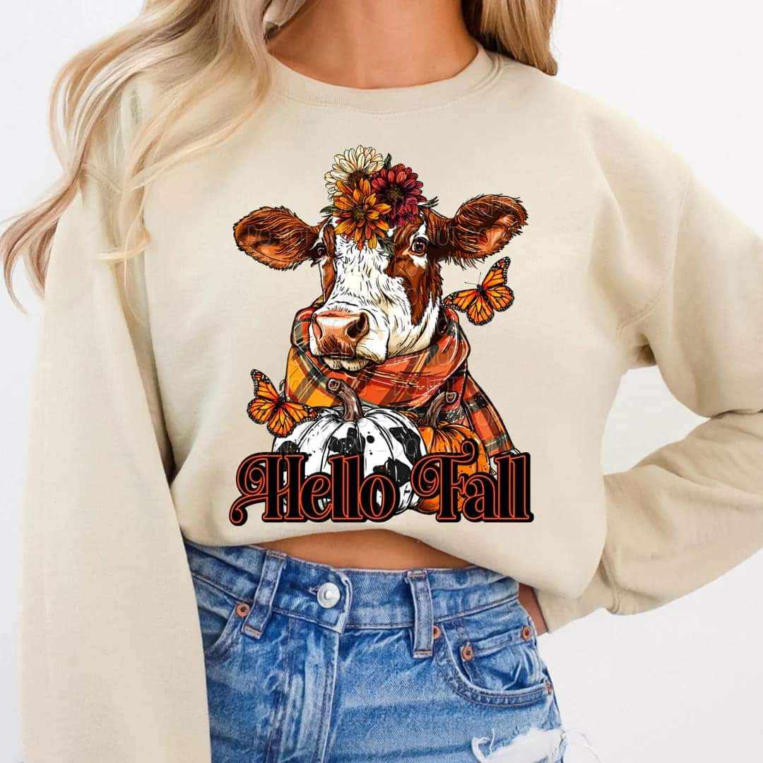 Hello fall cow exclusive 41192 DTF TRANSFER