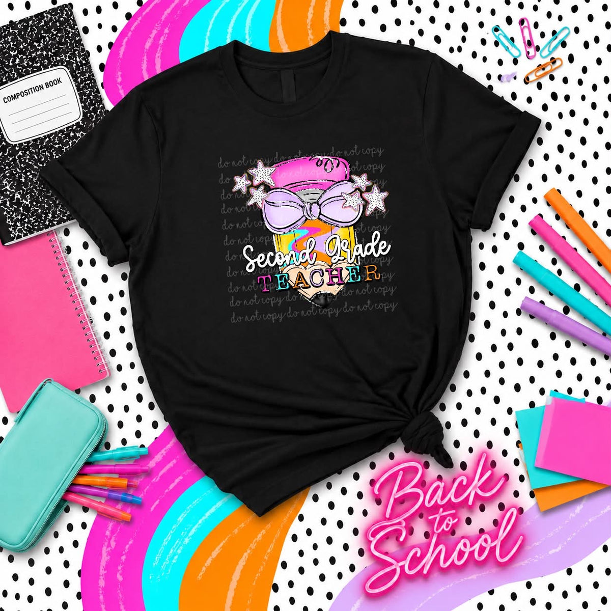 Second grade teacher pencil (PH) DTF Transfer