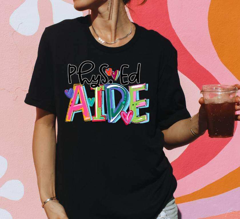Phys ed aide cherry font 41708 DTF transfer